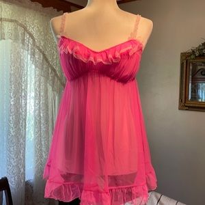 Victoria Secret hot pink sheer.  sz L